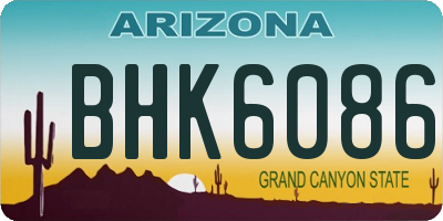 AZ license plate BHK6086