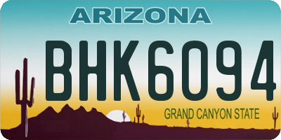 AZ license plate BHK6094