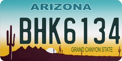 AZ license plate BHK6134