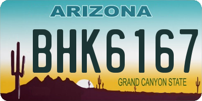 AZ license plate BHK6167