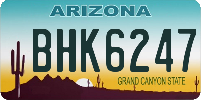 AZ license plate BHK6247