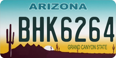 AZ license plate BHK6264