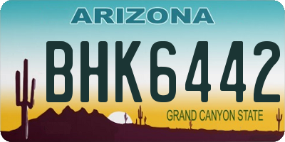 AZ license plate BHK6442