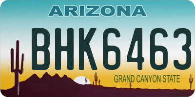 AZ license plate BHK6463