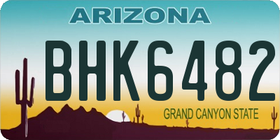 AZ license plate BHK6482