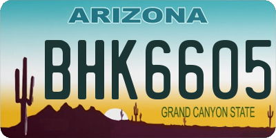 AZ license plate BHK6605