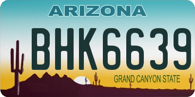 AZ license plate BHK6639