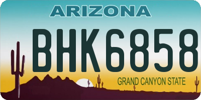 AZ license plate BHK6858