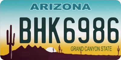 AZ license plate BHK6986