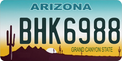 AZ license plate BHK6988