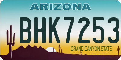 AZ license plate BHK7253