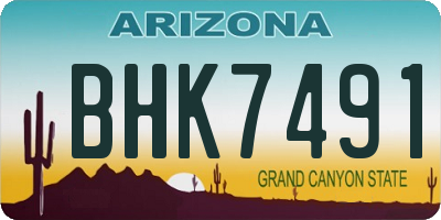 AZ license plate BHK7491
