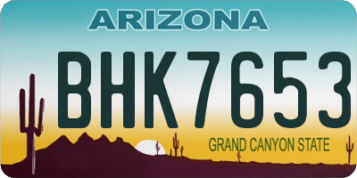 AZ license plate BHK7653