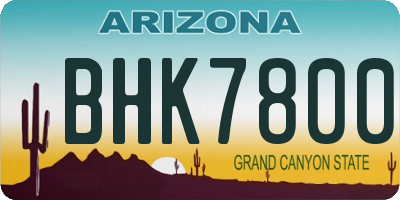 AZ license plate BHK7800