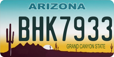 AZ license plate BHK7933