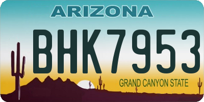 AZ license plate BHK7953