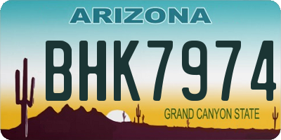 AZ license plate BHK7974