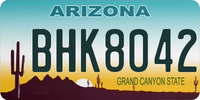 AZ license plate BHK8042