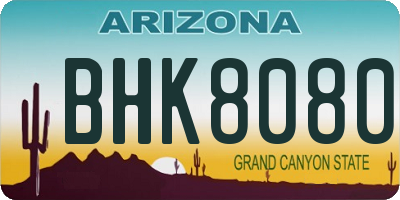 AZ license plate BHK8080