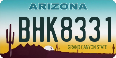 AZ license plate BHK8331