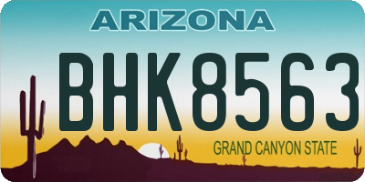 AZ license plate BHK8563