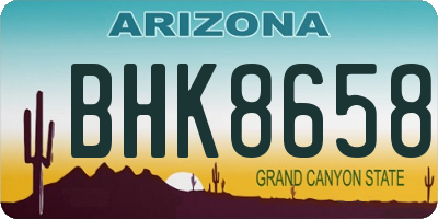 AZ license plate BHK8658