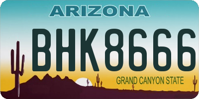 AZ license plate BHK8666