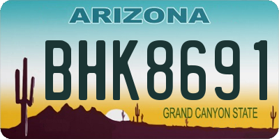 AZ license plate BHK8691
