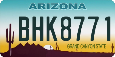 AZ license plate BHK8771