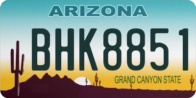 AZ license plate BHK8851