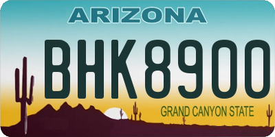AZ license plate BHK8900
