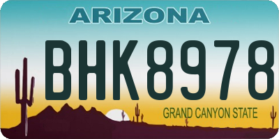 AZ license plate BHK8978