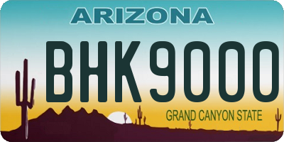 AZ license plate BHK9000