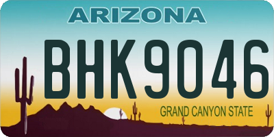 AZ license plate BHK9046