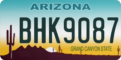 AZ license plate BHK9087