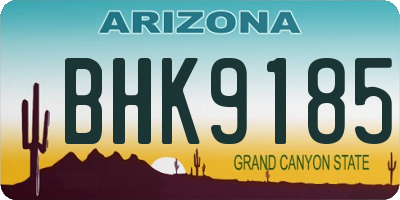 AZ license plate BHK9185