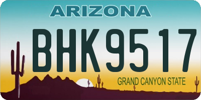 AZ license plate BHK9517