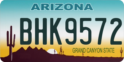 AZ license plate BHK9572