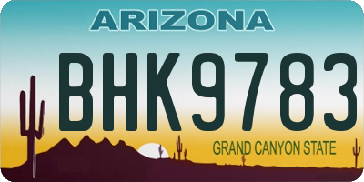 AZ license plate BHK9783