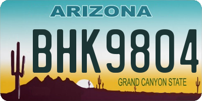 AZ license plate BHK9804