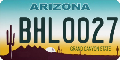 AZ license plate BHL0027