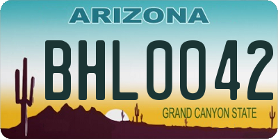 AZ license plate BHL0042