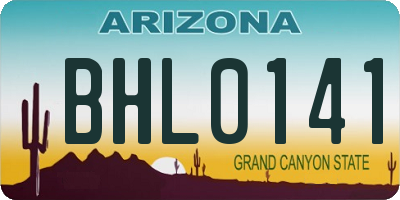 AZ license plate BHL0141