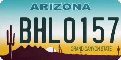 AZ license plate BHL0157