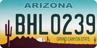 AZ license plate BHL0239