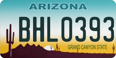 AZ license plate BHL0393