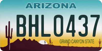 AZ license plate BHL0437