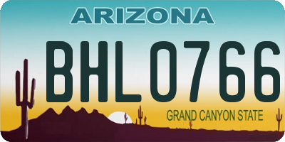 AZ license plate BHL0766