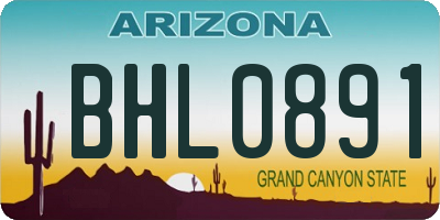 AZ license plate BHL0891