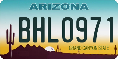 AZ license plate BHL0971